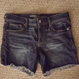 American eagle midi denim shorts